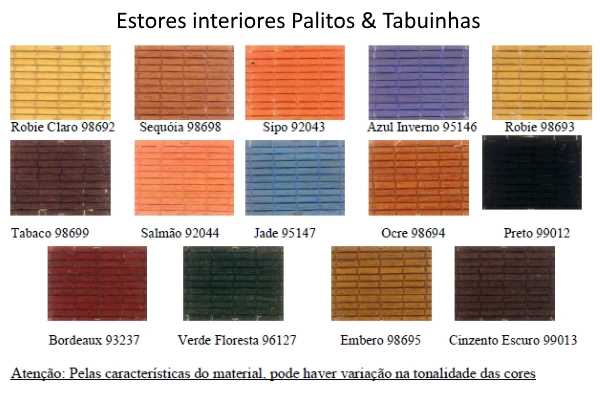 Estores interiores Palitos & Tabuinhas - Caixilharia CaixiDuarte Lda